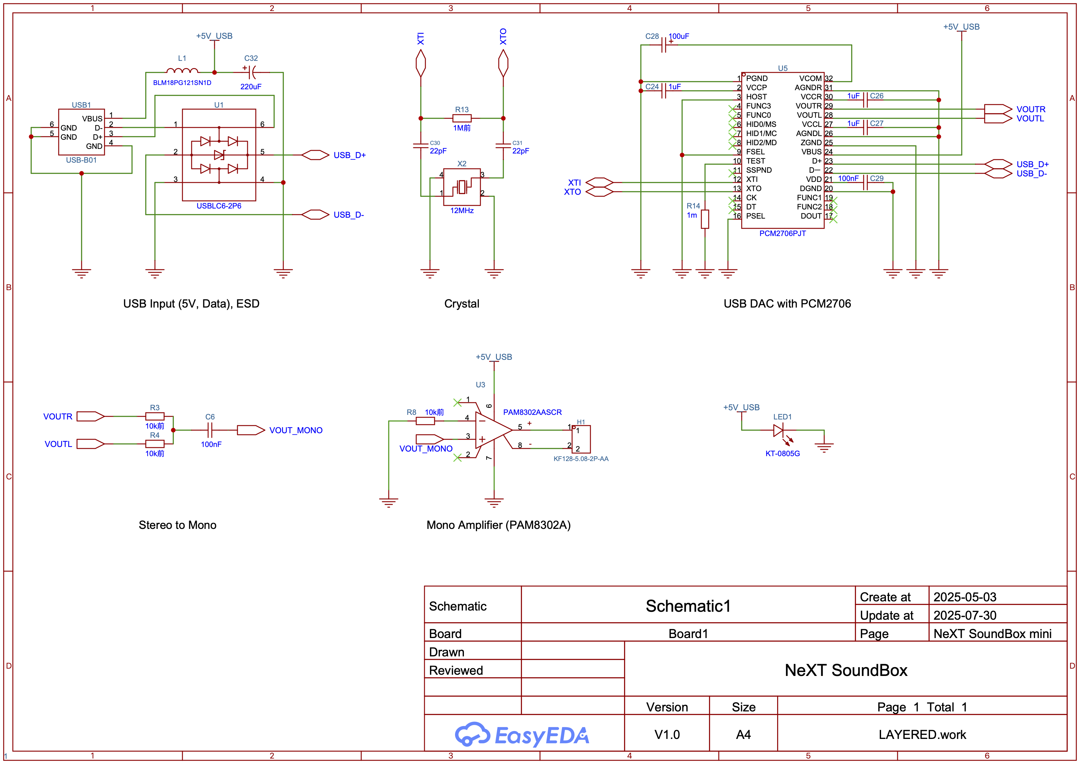 Full schematic of the NeXT SoundBox